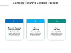 Elements teaching learning process ppt powerpoint presentation ideas visual aids cpb