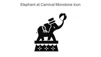 Elephant At Carnival Monotone Icon In Powerpoint Pptx Png And Editable Eps Format