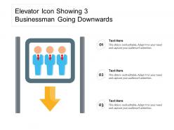 Elevator icon showing 3 businessman going downwards