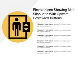 Elevator icon showing man silhouette with upward downward buttons