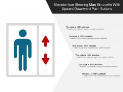 Elevator icon showing man silhouette with upward downward push buttons