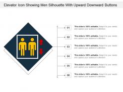 Elevator icon showing men silhouette with upward downward buttons