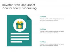 Elevator pitch document icon for equity fundraising