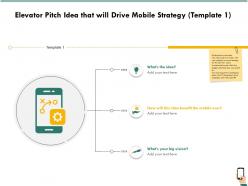 Elevator pitch idea that will drive mobile strategy r264 ppt file design