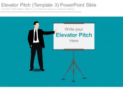Elevator pitch template3 powerpoint slide