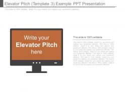 Elevator pitch template 3 example ppt presentation
