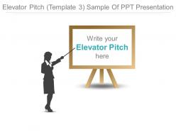 Elevator pitch template 3 sample of ppt presentation