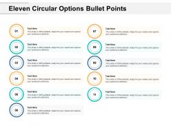 Eleven circular options bullet points