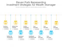 Eleven parts representing investment strategies for wealth manager