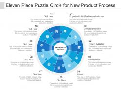 Eleven piece puzzle circle for new product process