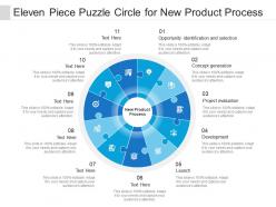 Eleven piece puzzle circle for new product process Eleven piece puzzle circle for new product process