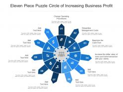 Eleven piece puzzle circle of increasing business profit