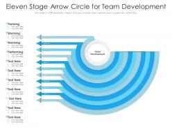 Eleven stage arrow circle for team development