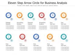 Eleven step arrow circle for business analysis