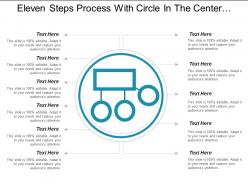 Eleven steps process with circle in the center and text boxes