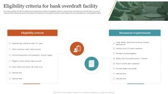 Eligibility Criteria For Bank Overdraft Facility