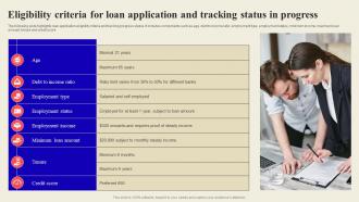 Eligibility Criteria For Loan Application And Tracking Status In Progress
