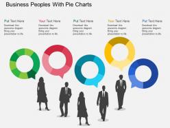 Em business peoples with pie charts flat powerpoint design