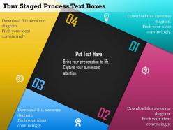 Em four staged process text boxes powerpoint template