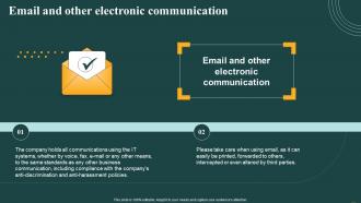 Email And Other Electronic Communication Employee Handbook Template Ppt Professional Format Ideas