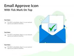 Email approve icon with tick mark on top