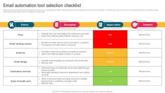 Email Automation Tool Selection Checklist Complete Guide To Implement Email