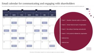 Email Calendar For Communicating And Engaging Leveraging Website And Social Media