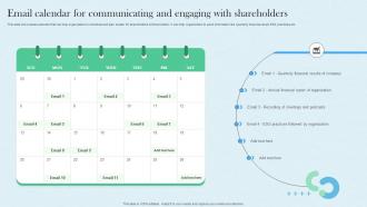 Email Calendar For Communicating And Engaging Planning And Implementing Investor