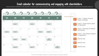 Email Calendar For Communicating And Engaging Strategic Plan For Shareholders