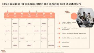 Email Calendar For Communicating And Shareholder Communication Bridging