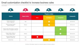 Email Customization Checklist To Increase Business Sales Complete Guide To Implement Email
