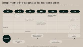 Email Marketing Calendar To Increase Sales Implementation Of Market Strategy SS V