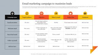 Email Marketing Campaign To Maximize Leads Innovative Marketing Strategies For Tech Strategy SS V