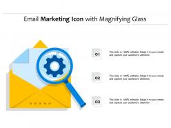 Email marketing icon with magnifying glass