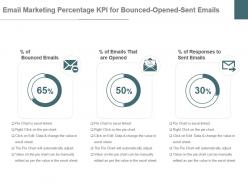 Email Marketing Percentage Kpi For Bounced Opened Sent Emails Powerpoint Slide