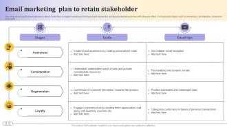 Email Marketing Plan To Retain Stakeholder