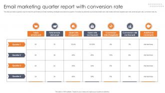 Email Marketing Quarter Report With Conversion Rate
