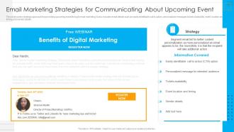 Email Marketing Strategies For Communicating About Organizational Event Communication Strategies