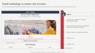 Email Marketing To Restore Lost Revenue Analyzing Financial Position Of Ecommerce Apparel Firm