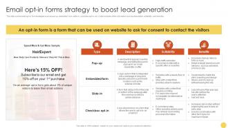 Email Opt In Forms Strategy To Advanced Lead Generation Tactics Strategy SS V