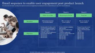 Email Sequence To Enable User Engagement Post Product Commodity Launch Management Playbook