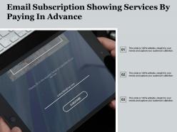 Email subscription showing services by paying in advance