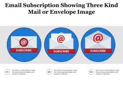 Email subscription showing three kind mail or envelope image