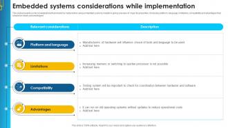 Embedded Systems Considerations While Implementation