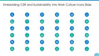 Embedding csr and sustainability into work culture icons slide