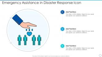 Emergency assistance in disaster response icon