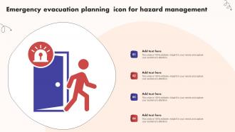 Emergency Evacuation Planning Icon For Hazard Management