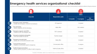 Emergency Health Services Organizational Checklist