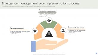 Emergency Management Plan Implementation Process