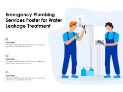Emergency plumbing services poster for water leakage treatment